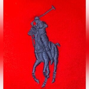 Ralph Lauren Vibrant Red Polo with Navy Accents
